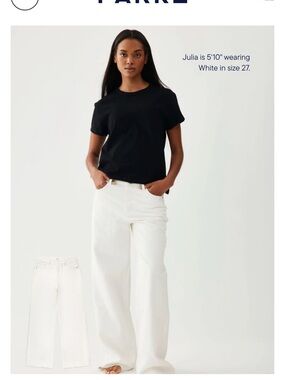 ISO Parke Low Rise Baggy Jeans In White